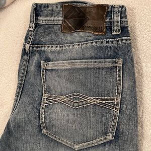 Mens Rock & Roll Cowboy Double Barrel Jeans, relaxed bootcut, 36x34